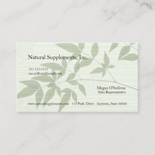 Bamboo on patterned background business card