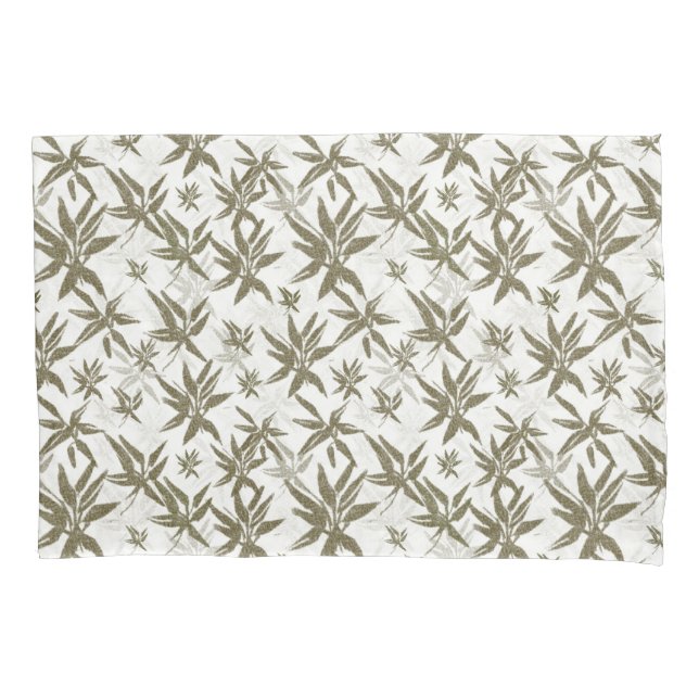 Bamboo on White Sheers - seamless surface pattern. Pillow Case (Front)