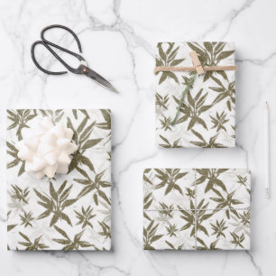 Bamboo on White Sheers - seamless surface pattern. Wrapping Paper Sheets