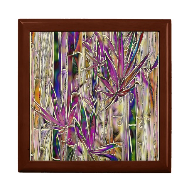 Bamboo Original Art Keepsake Jewelry Gift Box (Front)