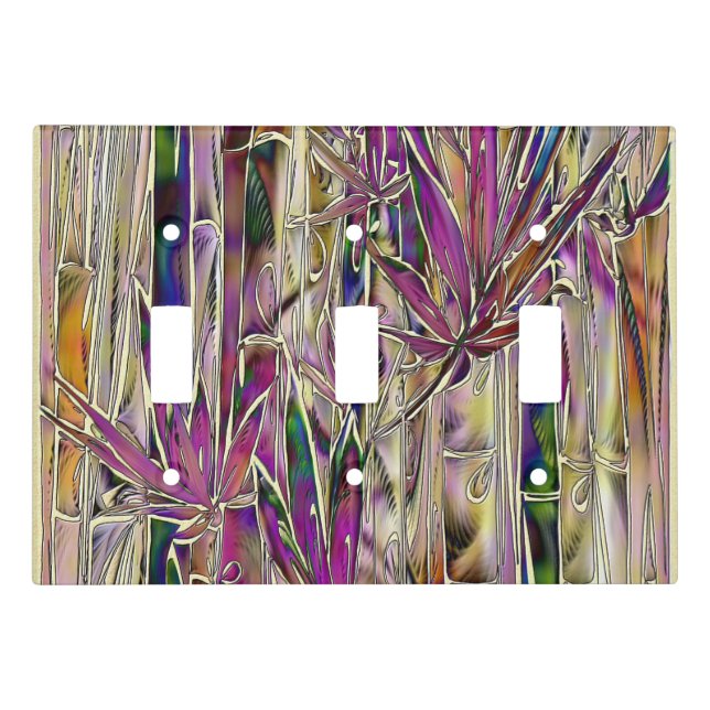 Bamboo Original Art Light Switch Plate Cover (Front)