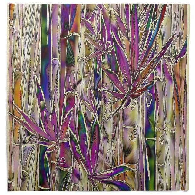 Bamboo Original Art Long Table Cloth Napkin (Front)