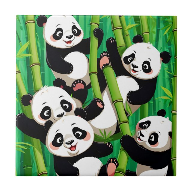 Bamboo Panda Ceramic Tile (Front)