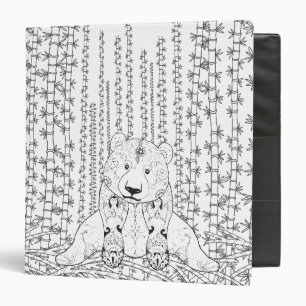 Bamboo Panda Doodle 3 Ring Binder