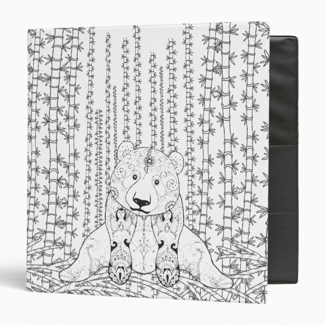 Bamboo Panda Doodle 3 Ring Binder (Front/Inside)
