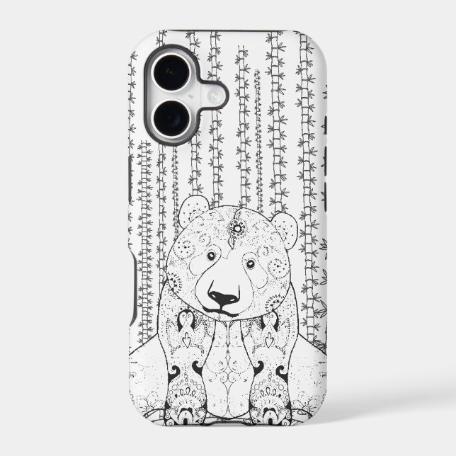 Bamboo Panda Doodle Iphone Case (Back)