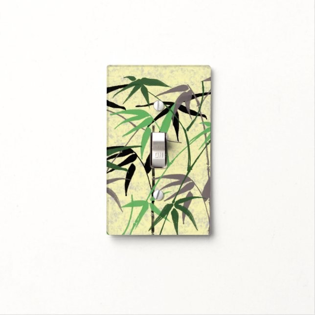 Bamboo Pattern, Bamboo Leaves, Bamboo Shoots Light Switch Cover (In Situ)
