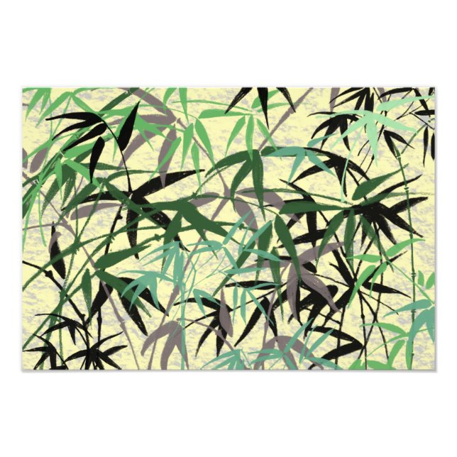 Bamboo Pattern, Bamboo Leaves, Bamboo Shoots Photo Print (Front)