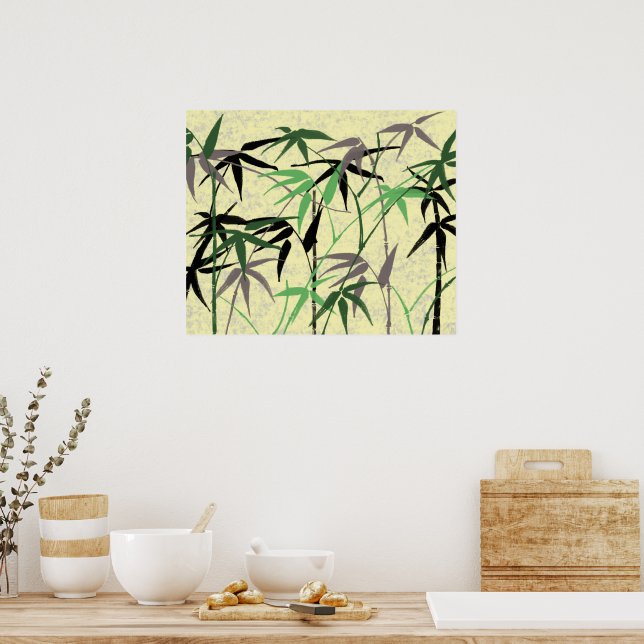 Bamboo Pattern, Bamboo Leaves, Bamboo Shoots Poster (Kitchen)