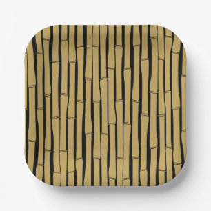 Bamboo Pattern Paper Plates