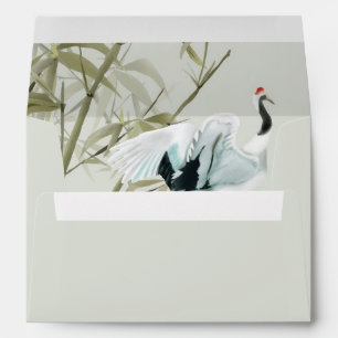 Bamboo Plant Japanese Crane Envelope