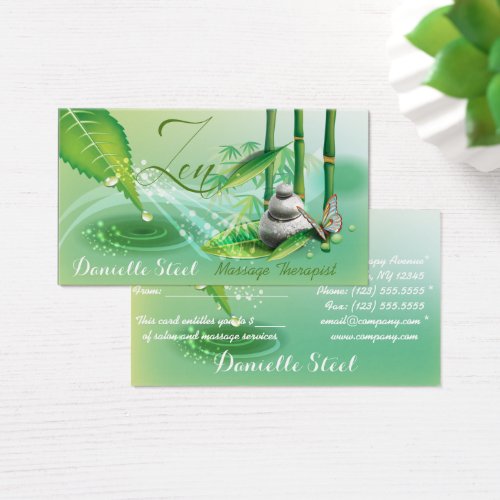 Bamboo Pond Zen Therapist Gift  Business Card