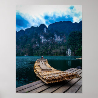 Bamboo raft in Khao Sok National Park Thailand Poster