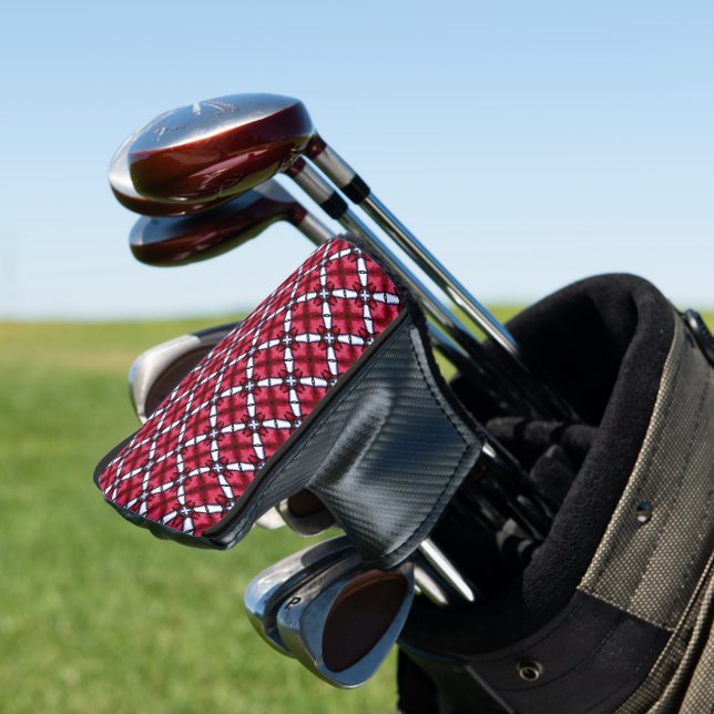 Bamboo Red Crosses Golf Head Cover (In Situ)