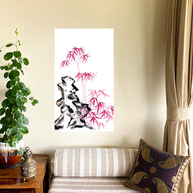 Bamboo - red metal print (Creator Uploaded)