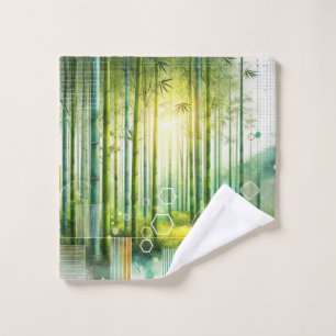 Bamboo Serenity Geometric Pattern Towel