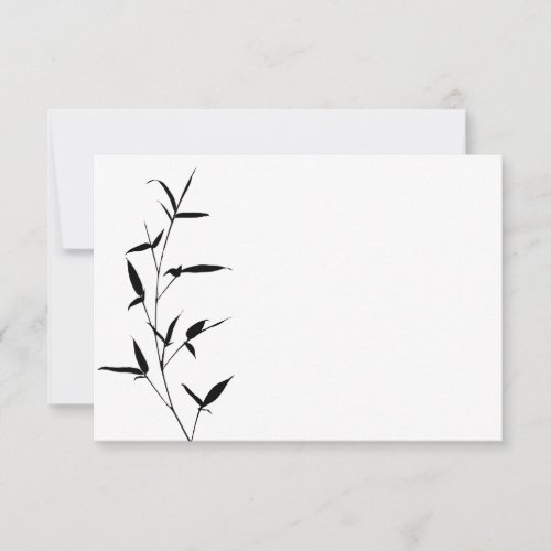 Bamboo Silhouette Background Template Blank Black Personalized Invitations