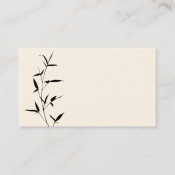 Bamboo Silhouette Background Template Blank Black Business Card by SilverSpiral at Zazzle