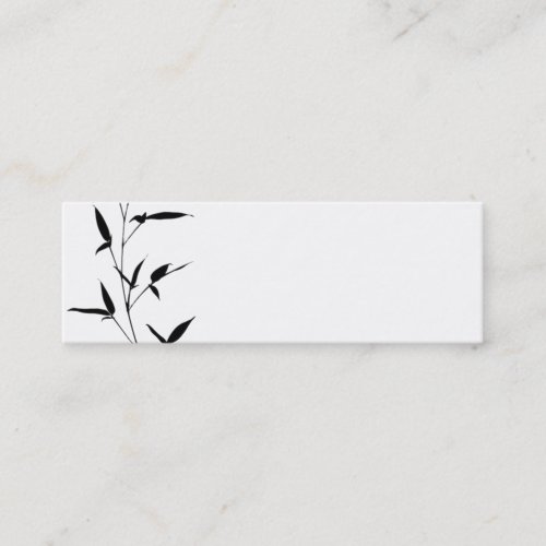 Bamboo Silhouette Background Template Blank Black Mini Business Card
