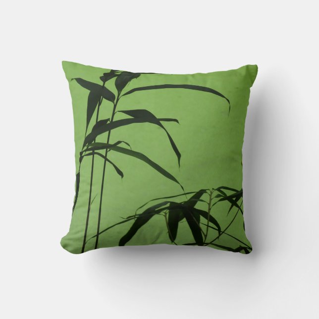 Bamboo Silhouette Throw Pillow (Front)