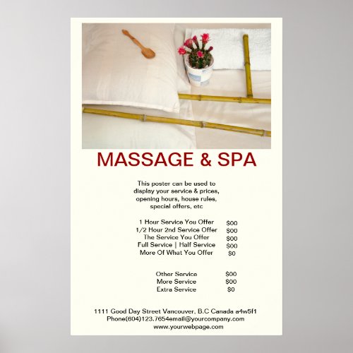 Bamboo Spa Massage Beauty Salon Poster