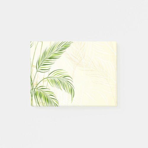 Bamboo stalks and leaves all over print _ 4x3 post_it notes