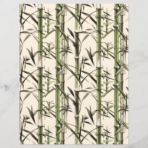 Bamboo Stalks and Leaves Scrapbook Paper