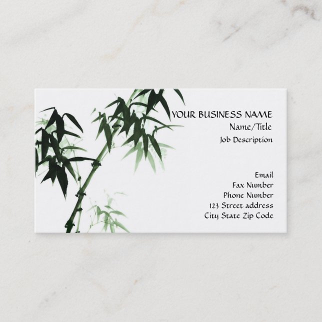 Bamboo Stalks Oriental Zen Touch Business Card (Front)