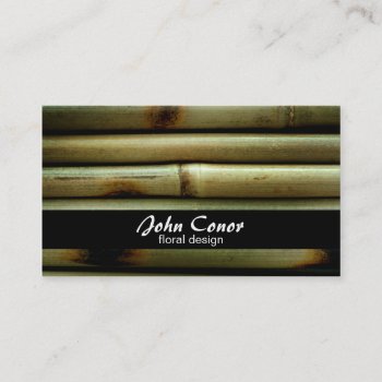 Bamboo Stripes Chinese Green Business Card by GetArtFACTORY at Zazzle