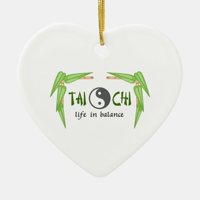 BAMBOO TAI CHI CERAMIC ORNAMENT (Front)