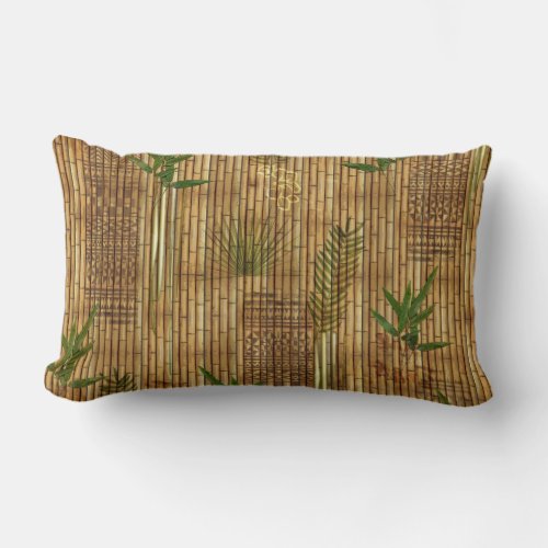 Bamboo Tapa Cloth Lumbar Pillow