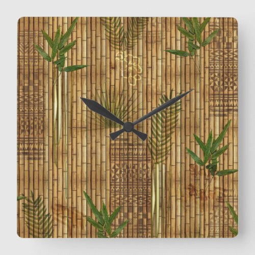 Bamboo Tapa Cloth Wall Clock