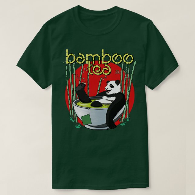 Bamboo Tea Drinker Panda T-Shirt (Design Front)