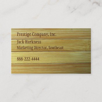 Bamboo Texture Business Card by debinSC at Zazzle