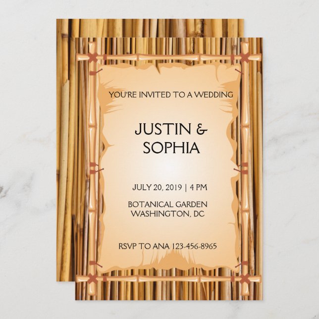 Bamboo Texture Invitation (Front/Back)