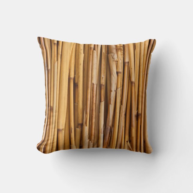 Bamboo Texture Throw Pillow (Front)