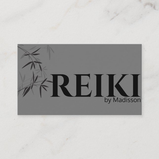 Bamboo Theme Reiki Practioner Business Card (Front)