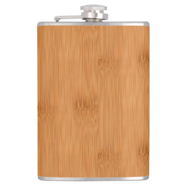 Bamboo Toast Wood Grain Look Flask (Front)