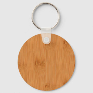 Round Bamboo Keychain