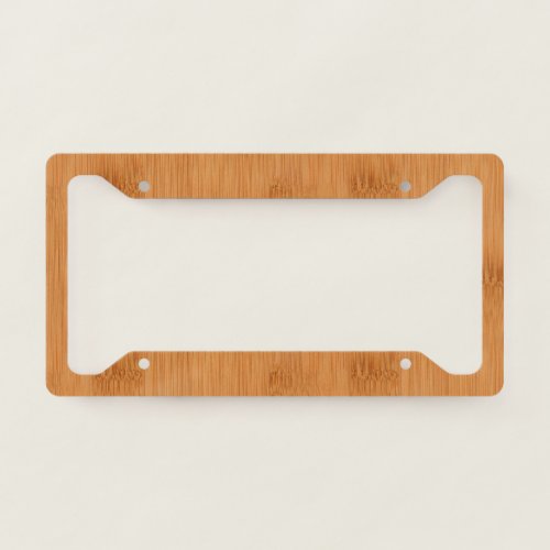 Bamboo Toast Wood Grain Look License Plate Frame