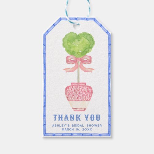 Bamboo Topiary Garden  Chinoiserie Bridal Shower Gift Tags