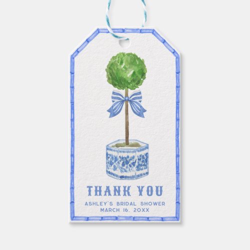 Bamboo Topiary Garden  Chinoiserie  Bridal Shower Gift Tags