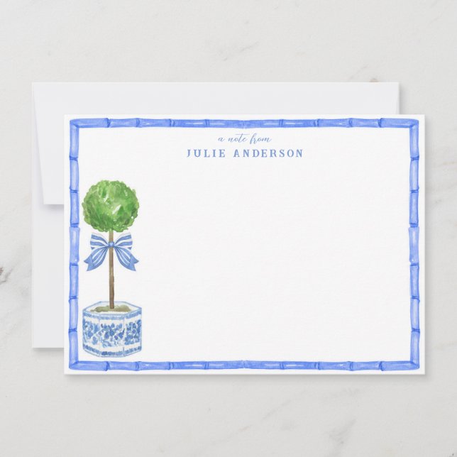 Bamboo Topiary Garden | Chinoiserie  Note Card (Front)