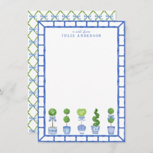 Bamboo Topiary Garden  Chinoiserie  Note Card