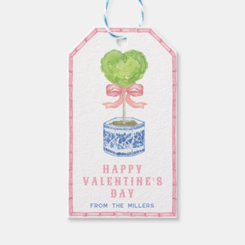 Bamboo Topiary Garden  Chinoiserie Valentines Da Gift Tags