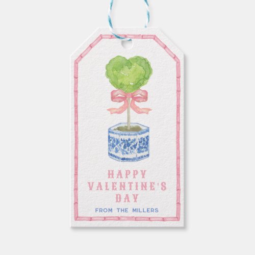 Bamboo Topiary Garden  Chinoiserie Valentines Da Gift Tags
