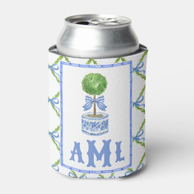 Bamboo Topiary Garden | Monogram Can Cooler (Can Front)