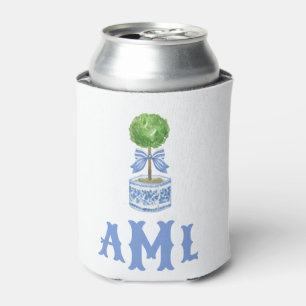 Bamboo Topiary Garden Monogram Can Cooler
