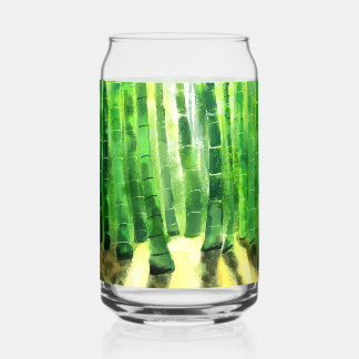 Bamboo tree in the forest with sunlight can glass