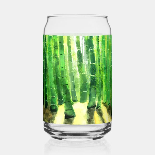 Bamboo tree in the forest with sunlight can glass (Front)
